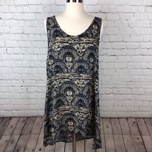Painted Threads Blck&Tan Sleeveless Tunic Top Sz L